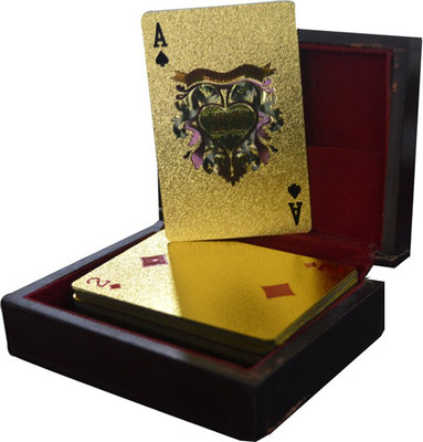 

Bird in Blue Ace Collections Gold Foil Playing Cards with Box(Golden)