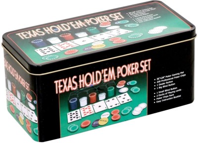 MOG Texas Hold'Em Poker Set (Tin Case) – 200 Chips(Multicolor)