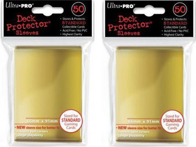 

Ultra Pro (100X) Gold Deck Protectors Sleeves Standard Mtg Colors(Gold)