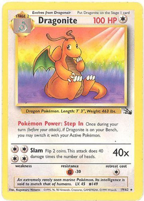 

Pokemon Dragonite (19) Fossil(Yellow)