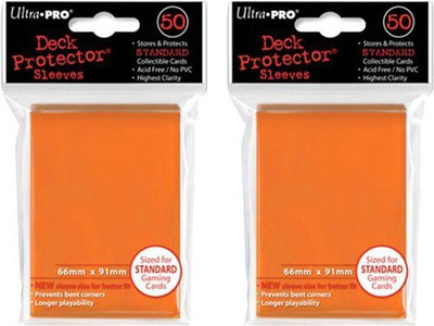 

Ultra Pro (100X) Orange Deck Protectors Sleeves Standard Mtg Colors(Orange)