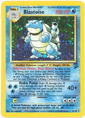 

Pokemon Blastoise (2) Base Set 2 Holo(Blue)