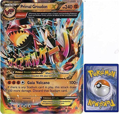 

Pokemon Jumbo Mega Primal Groudon Ex (86) Oversized Trading Cards(Blue)