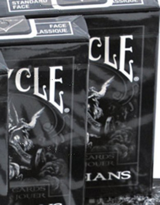 

US Playing Cards Bicycle Guardians Playing_ Bundle Of 4 Identical Decks(Black)