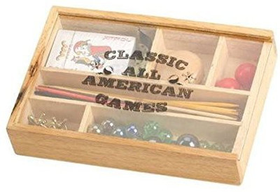 

CHH 6 In 1 With S/Balls/Yoyo/Jax/Marblesand Pick Up Sticks(Brown)