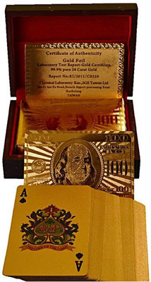 

Jewel Fuel Playing Cards in 24k Gold with Exclusive Wooden Box(Gold)