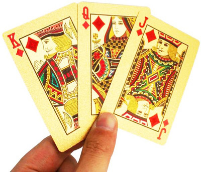 

Zarsa Set of 2 Gold Plated Playing Cards With Exclusive Wooden Box(Golden)