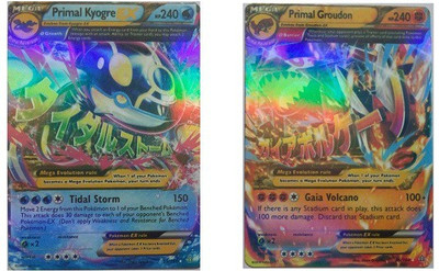

Switch Control Pokemon Primal Groudon & Primal Kyogre Holo Ex cards(Multicolor)