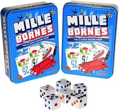 

Deluxe Games and Puzzles Mille Bornes In Tin _Bundle Of 2 Identical_With 6 Bonus(Multicolor)