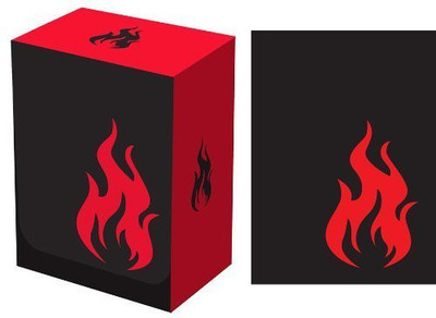 

Legion Iconic Red (Fire) Deck Box + 100 Matching Sleeves(Black)