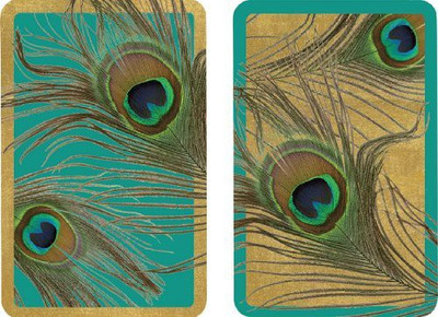 Entertaining with Caspari Double Deck Of Bridge Playing Speacockset Of 2(Multicolor)