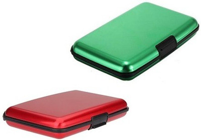 

FASTOP ATM Card Holder Aluminum Metal Case Box, Hard Case, Holder Business Card ID Wallet, credit and debit card holder 6 Card Holder(Set of 2, Multicolor)