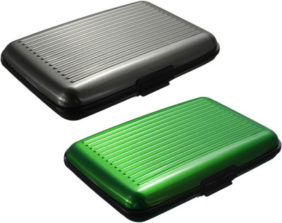 

FASTOP Set of 2 FASTOP® ATM Card Business ID Card Holder Credit Card and Debit card Wallet Holder Aluminum Security Wallet RFID Protection 6 Card Holder(Set of 2, Multicolor)