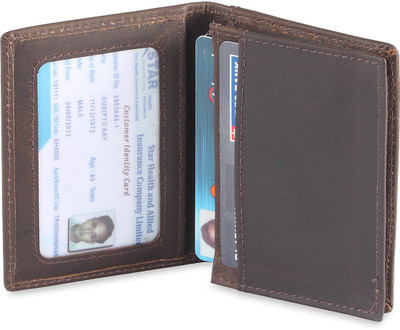 

Hide & Sleek Mini 4 Card Holder(Set of 1, Brown)