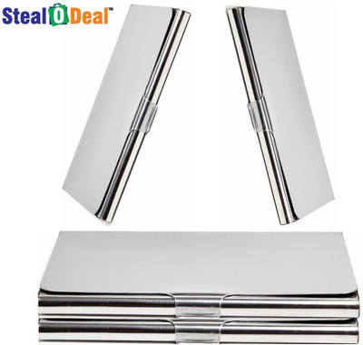 

Stealodeal 4pc Stainless Steel 6 Card Holder(Set of 4, Silver)