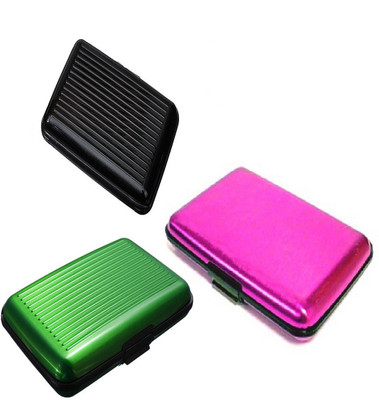 

FASTOP Set of 3 FASTOP® ATM Card Business ID Card Holder Credit Card and Debit card Wallet Holder Aluminum Security Wallet RFID Protection 6 Card Holder(Set of 3, Multicolor)