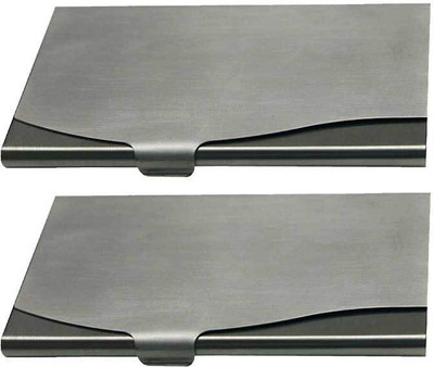 

Bemoree 10 Card Holder(Set of 2, Silver)