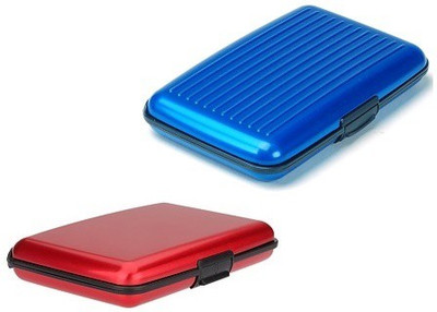 

FASTOP ATM Card Holder Aluminum Metal Case Box, Hard Case, Holder Business Card ID Wallet, credit and debit card holder 6 Card Holder(Set of 2, Multicolor)