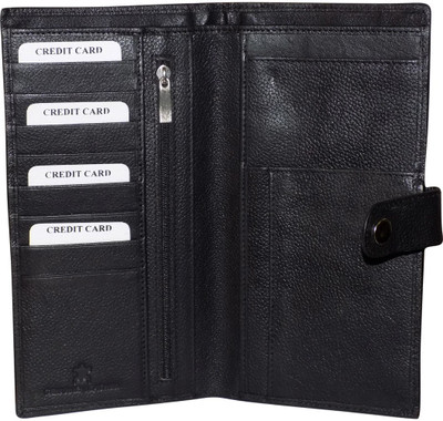 Style 98 Men Black Genuine Leather Document Holder(8 Card Slots)