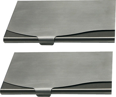 

Luxantra 10 Card Holder(Set of 2, Silver)