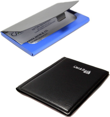 

Stealodeal Cards Keeping Book With Mix Color Black and Blue Steel 40 Card Holder(Set of 2, Black, Multicolor)