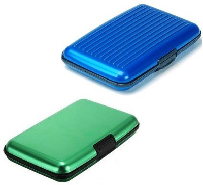

FASTOP ATM Card Holder Aluminum Metal Case Box, Hard Case, Holder Business Card ID Wallet, credit and debit card holder 6 Card Holder(Set of 2, Multicolor)