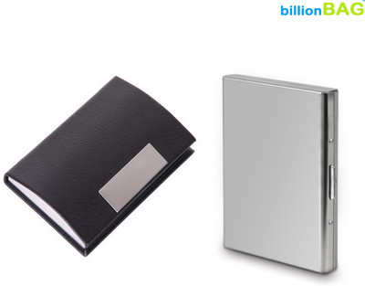 billionBAG 10 Card Holder(Set of 2, Silver, Black)