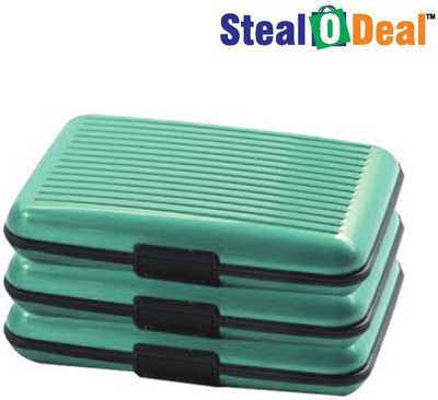 

Stealodeal 3pc Green Security Credit/Debit 6 Card Holder(Set of 3, Green)