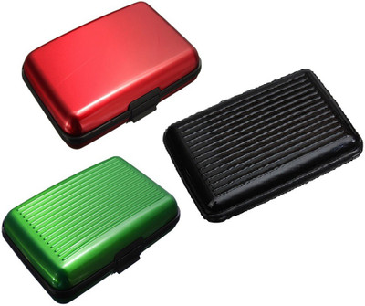 

FASTOP Set of 3 FASTOP® ATM Card Business ID Card Holder Credit Card and Debit card Wallet Holder Aluminum Security Wallet RFID Protection 6 Card Holder(Set of 3, Multicolor)