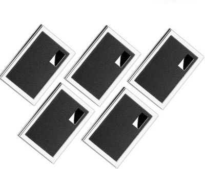 

Zblack 6 Card Holder(Set of 5, Silver, Black)