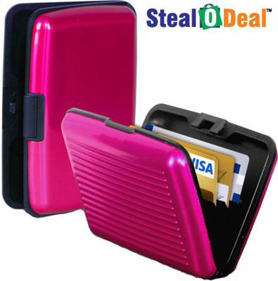 

Stealodeal 2 pc Pink Aluma Aluminium Cash Credit 6 Card Holder(Set of 2, Pink)