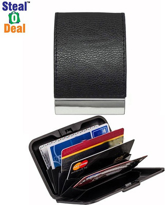 

Stealodeal Black Top Elegant Visiting With Plastic Aluma 20 Card Holder(Set of 2, Black, Multicolor)