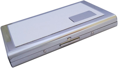 

Billionbag Steel White Leather Luxyru Silver ATM 6 Card Holder(Set of 1, Silver, White)
