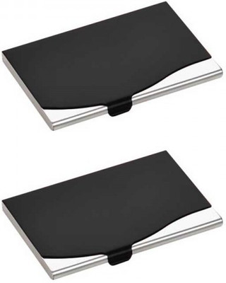 

Jazam Men's & Women's 10 Card Holder(Set of 2, Black)