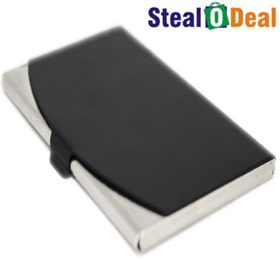 

Stealodeal Black Stainless Steel 10 Card Holder(Set of 1, Black)