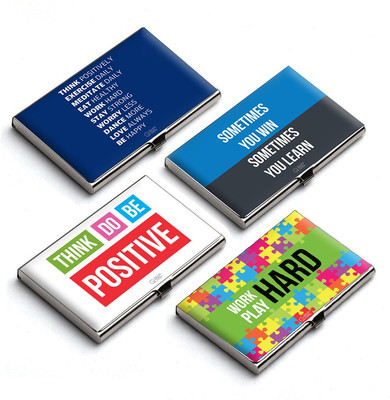 

QuoteSutra 10 Card Holder(Set of 4, Blue, White, Multicolor, Multicolor)
