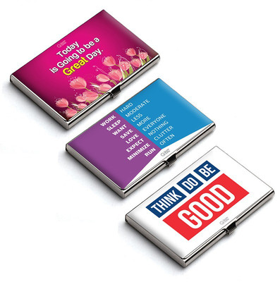 

QuoteSutra 10 Card Holder(Set of 3, Pink, Multicolor, White)