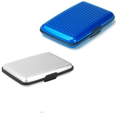 

FASTOP ATM Card Holder Aluminum Metal Case Box, Hard Case, Holder Business Card ID Wallet, credit and debit card holder 6 Card Holder(Set of 2, Multicolor)
