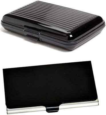 

Shine Fashion 15 Card Holder(Set of 2, Black, Silver, Black)