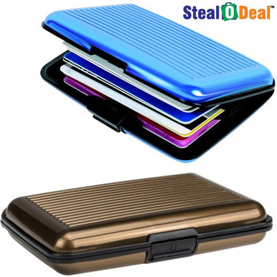 

Stealodeal Blue and Brown Security Credit/Debit 6 Card Holder(Set of 2, Blue, Brown)