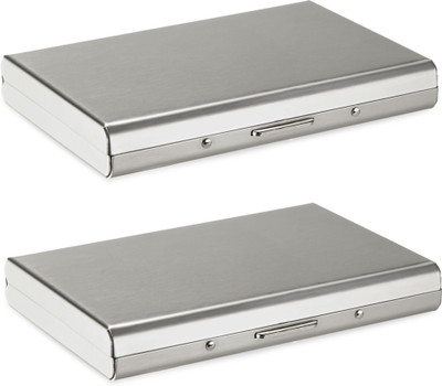 

Billiondeal High Quality | Combo of 2 | Steel Plain Executive Pocket ATM And 1 Steel Card Holder And 1 Steel Card Holder 6 Card Holder(Set of 2, Silver)