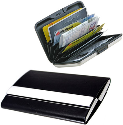 

Stealodeal Black two Side Open Steel With Aluminium ABS Plastic 30 Card Holder(Set of 2, Black)
