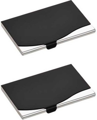 

Empreus Stainless Steel Black 10 Card Holder(Set of 2, Black)