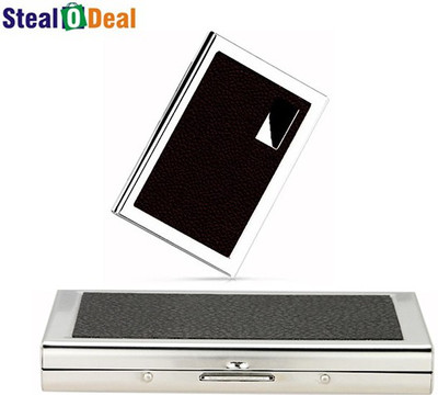 

Stealodeal Black Piece Leather With Brown Metal 6 Card Holder(Set of 2, Black, Brown)