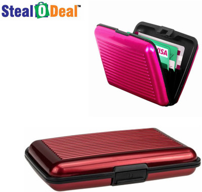 

Stealodeal Red and Pink Security Credit/Debit 6 Card Holder(Set of 2, Red, Pink)