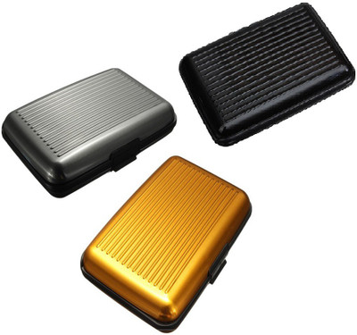 

FASTOP Set of 3 FASTOP® ATM Card Business ID Card Holder Credit Card and Debit card Wallet Holder Aluminum Security Wallet RFID Protection 6 Card Holder(Set of 3, Multicolor)