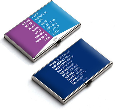 

QuoteSutra 10 Card Holder(Set of 2, Blue, Multicolor)