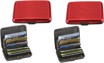

Alexus 6 Card Holder(Set of 2, Red, Red)