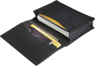 Umda Genuine Leather Business / Visiting 24 Card Holder(Set of 1, Black)