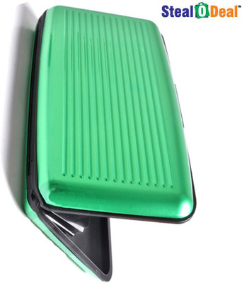 

Stealodeal 5 pc Green Aluma Security Cash Credit 6 Card Holder(Set of 5, Green)